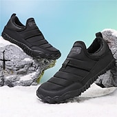 abordables Botas de invierno y nieve-Botas de nieve cálidas de invierno sin cordones para hombre con suela antideslizante, diseño acolchado informal para caminar al aire libre, viajar en climas fríos y uso diario.