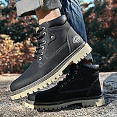 Недорогие Рабочие ботинки-Классические мужские рабочие ботинки для улицы – прочные ботинки на шнуровке с нескользящей подошвой и амортизирующей стелькой для строительства, сельского хозяйства и повседневной носки