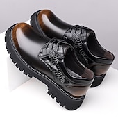 preiswerte Derby Schuhe-Schwarze formelle Oxford-Abendschuhe für Herren – klassische Business-Schnürschuhe mit strukturierten Details fürs Büro, Hochzeiten und besondere Anlässe