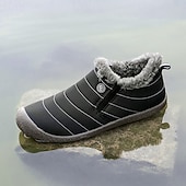 preiswerte Winter- und Schneestiefel-Wasserdichte Winterhausschuhe für Herren mit Fellfutter, leichte, warme Slip-On-Freizeitschuhe mit Anti-Rutsch-Sohle für den Innen- und Außenbereich