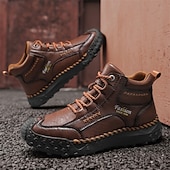 economico Scarponi da trekking-scarpe da trekking casual da uomo marroni, comode scarpe da ginnastica da passeggio con lacci e suola in gomma antiscivolo per viaggi, lavoro e uso quotidiano