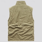 preiswerte Herren Angelweste-Herren Weste Gilet Angelweste Urlaub Täglich Date Mode Lässig Herbst Winter Tasche Polyester Warm Bequem Einfarbig Reisverschluss Stehkragen Normale Passform Schwarz Khaki Dunkelblau Grau Weste