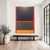 Недорогие Картины маслом-ручная роспись Марк Ротко репродукция холста настенное искусство Ротко абстрактное холст настенное искусство красный и желтый микс абстрактная живопись минимализм художественная живопись домашний