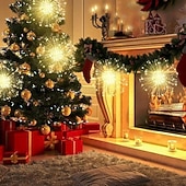 economico Striscie luci a batteria-led starburst scintillio luci fai da te esterno impermeabile luci stringa fata 8 modalità con telecomando per la festa di nozze natale arredamento camera da letto 4 confezioni 2 confezioni 1