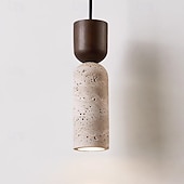 baratos Design de Cilindro-Luminária pendente nórdica de pedra natural, cilindro pequeno, moderna de meados do século, 110-240 V