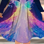 halpa 3D sarjakuva lipasto-Tyttöjen 3D Piirretty Mekko Pitkähihainen Kesä Kevät Loma Päivittäin Pyhäpäivä Prinsessa Kaunis Makea Lapset 4-12 vuotta Rento mekko A linjainen mekko Polvipituinen Normaali