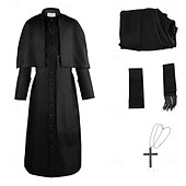 economico Outfit-Retrò Vintage Medievale Rinascimento Cappotto Costume di fantasia Prete Costume Per uomo Halloween Carnevale Performance LARP Fiera Rinascimentale Adulti Body / Tutina
