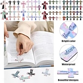 abordables Artículos para el hogar-Marcadores magnéticos con forma de cruz (12, 16 y 24 unidades), ideales para el estudio bíblico, lectores, profesores y estudiantes.