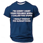  Herren Lustiges Sarkastisches Grafik Shirt - 'Ich dachte du wüsstest dass du dumm bist' Humor Entschuldigung Kurzarm Oberteil