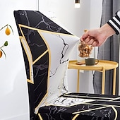 tanie Pokrowiec na krzesło do jadalni-Elastyczny pokrowiec na krzesło do jadalni, przyjazny dla zwierząt, zdejmowany i nadający się do prania pokrowiec na krzesło, trwały ochraniacz na krzesło do hotelu, jadalni, sali bankietowej, wesela