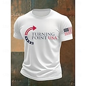 Men's Letter American Flag Short Sleeve Shirt T shirt Tee Tee Top Short Sleeve T shirt 3D Print Crew Neck Shirt Fashion Designer Casual Vacation Daily Holiday White All Seasons Clothing Apparel XXL3