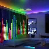 levne Chytré dekorativní osvětlení-chytré LED záclonové světýlka, LED záclonové světýlka měnící barvu, dynamické DIY záclony s vílími řetězci do ložnice, pozadí, párty, interiéru, exteriéru (aplikace, dálkové ovládání)