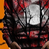 economico Costumi di Halloween per bambini-Halloween Ragazzi 3D Albero Felpa con Cappuccio Manica Lunga Primavera Autunno Moda Streetwear Bambini 4-12 Anni Con cappuccio All&#039;aperto Casuale Quotidiano Vestibilità regolare