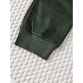 olcso Szettek-2 darab Kisgyermek Fiú Póló és nadrágok Felszerelés Dinoszaurus Hosszú ujj Crewneck Készlet Iskola Divat Napi Ősz Tél 4-7 év Katonai zöld