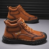 economico Scarponi da trekking-scarpe da trekking casual da uomo marroni, comode scarpe da ginnastica da passeggio con lacci e suola in gomma antiscivolo per viaggi, lavoro e uso quotidiano