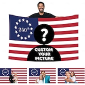  zakázková 250. výročí americké vlajky s fotografií personalizovaný gobelínový plakát, návrh vašeho obrázku pro dekoraci klubů, koncertů, barů, kolejí, obývacích pokojů, ložnic.