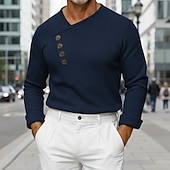tanie męskie koszule casual-Męskie Koszula Koszula waflowa Koszule eleganckie Codzienna koszula Koszula na studniówkę Równina Formalny Ślub Czarny Biały Granatowy Fioletowy Długi rękaw Asymetryczna Na każdy sezon Odzież