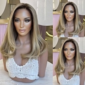 olcso Valódi hajból készült, rögzíthető homlokparókák-Brazil szűz emberi hajból készült, ragasztó nélküli 5x5 csipke lezárású parókák egyenes 13x4 csipke eleje paróka nőknek ombre szőke melírozott emberi haj paróka Természetes hajszálvonal