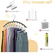 cheap Home Storage &amp; Hooks-2/4 Pack Legging Organizer for Closet Metal Yoga Pants Hangers 10 Clips Holds 20 Leggings, Space Saving Hanging Closet Organizer w/Rubber Coated Closet Organizers and Storage, Pink