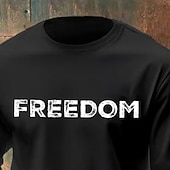 economico patriottico-Per uomo Lettera Bandiera Americana Maglietta Manica Lunga maglietta Stampa 3D Girocollo Camicia Moda Designer Casual Vacanza Quotidiano Ferie Nero Bianco Blu marino Tutte le stagioni Abbigliamento S