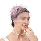 abordables Fascinadores-Fascinators Pluma Boda Vintage Con Gorra Celada Sombreros