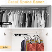 cheap Home Storage &amp; Hooks-2/4 Pack Legging Organizer for Closet Metal Yoga Pants Hangers 10 Clips Holds 20 Leggings, Space Saving Hanging Closet Organizer w/Rubber Coated Closet Organizers and Storage, Pink