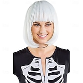 Short White Wig Halloween Cosplay Party Wigs3