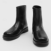 preiswerte Kleiderstiefel-Herrenstiefeletten aus braunem Kunstleder – klassische Reißverschlussstiefel für den Winter, das Business und formelle Anlässe