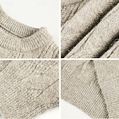 preiswerte Herrenpullover-Herren Pullover Strickpullover Gerippt Stricken Normale Oberteile Gestrickt Einfach Rundhalsausschnitt Mode Basic Urlaub Alltagskleidung Bekleidung Herbst Winter Rote Grün M L XL