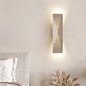 economico Luci da parete-Lampada da parete a LED rettangolare in travertino giallo, moderna e minimalista, per esterni/interni, per giardino