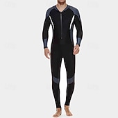 abordables Lycra de surf-Homme Maillots de bain intégraux Combinaison Fine UPF50+ manche longue Maillot de Bain ​fermeture éclair sur le devant Natation Plongée Surf Plongée en apnée Patchwork Été Printemps Automne