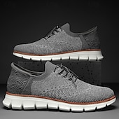 economico Sneakers Casual-scarpe da ginnastica Oxford traspiranti da uomo in maglia – scarpe casual leggere con finiture in pelle di vacchetta per camminare, indossare ogni giorno e viaggiare