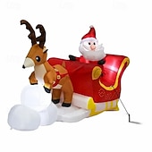 economico luci di Natale all&#039;aperto-slitta di Babbo Natale con renne e luci a LED gonfiabile modello ad aria per interni ed esterni cortile prato atmosfera festiva decorazione oggetti di scena spina UE/USA/Regno Unito/Australia 1,8 *