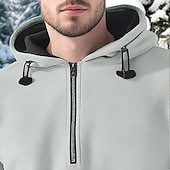 abordables Hoodie Tactique-Homme Sweat à capuche Sweat à capuche quart zippé Sweat à capuche en polaire Sweat à capuche tactique Noir Rouge Bordeaux Vert Gris Clair Café À capuche Uni Fermeture éclair Sport &amp; Loisir