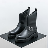 Χαμηλού Κόστους Φόρεμα μπότες-ανδρικές μπότες μόδας από PU δέρμα μεσαίου μεγέθους και αγκράφα | χοντρή σόλα για αστικό στυλ και ανθεκτικότητα