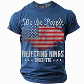 ieftine Tricou patriotic pentru veterani-Bărbați A 250-a aniversare a Statelor Unite Tricou Manșon scurt Tricou Tipărire 3D Stil Nautic Cămașă Zilnic Militar Stradă Zilnic Negru Roșu-aprins Albastru piscină Vară Primăvară Îmbrăcăminte S M L
