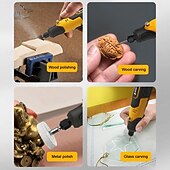 tanie Artykuły domowe-Miniaturowy elektryczny młynek, 3 regulowane prędkości, ładowany przez USB, zestaw narzędzi do rzeźbienia w jadeicie w drewnie, metalu, szkle, grawerowania, polerowania i majsterkowania z 57