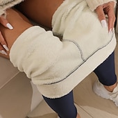 economico Leggings foderati in pile-Per donna Chinos Leggings Casual Lunghezza intera Vita media Semplice Elastico in vita Caldo Confortevole Elasticizzato All&#039;aperto Vacanza Streetwear Rosso violaceo Grigio chiaro Grigio scuro Nero