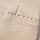 economico Giubbotti Casual-Per uomo Giacca di lino Formale Casa Bottoni Minimalista Primavera &amp; Autunno Autunno Tutte le stagioni Tinta unica Attivo Vintage Colletto a Camicia Regolare Blu marino Verde Cachi Azzurro Giacca