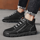 baratos Botas de cano curto-Botas de caminhada masculinas marrons com sola durável – calçados casuais versáteis para atividades ao ar livre, caminhadas e aventuras de fim de semana