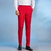 preiswerte Anzughose-Herren Anzughose Hose Chinos Tasche Knöpfe Einfach Komfort Formell Party Arbeit Mode Klassicher Stil Schwarz Weiß Mikroelastisch