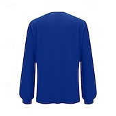  Per donna Maglietta Paillettes Patchwork Tinta unica Moda Elegante Classico Manica Lunga Girocollo Top Regolari Quotidiano Weekend Blu Primavera Autunno