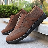 cheap Men&#039;s Sneakers-Men&#039;s Brown Casual Slip-On Walking Shoes – Lightweight Breathable Comfort Loafers for Outdoor Strolls, Daily Wear and Travel