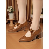  リボン付き1950年代風のブラックメリージェーンヒール。レトロなカットアウトのチャンキーヒールパンプス。デイリーヴィンテージウェアやスイングダンスに最適です。