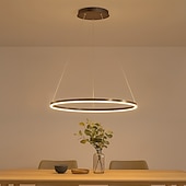 お買い得  リング＆ラウンドデザイン-LED　ペンダント　ライト　40/60/80cm　1ライト　リングサークル　デザイン　調光可能　アルミニウム　塗装仕上げ　豪華　モダン　スタイル　ダイニングルーム　ベッドルーム　ペンダント　ランプ　110-240v　リモコン　調光可能