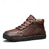 baratos Botas de cano curto-Botas de caminhada masculinas marrons com sola durável – calçados casuais versáteis para atividades ao ar livre, caminhadas e aventuras de fim de semana