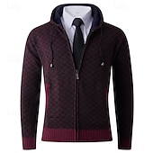 preiswerte Herren Strickjacke-Herren Pullover Kleid Pullover Strickjacke Reißverschluss-Pullover Strickpullover Gerippt Stricken Normale Oberteile Gestrickt Gerippt Einfach Mit Kapuze Mode Schals Lässig Alltagskleidung Bekleidung