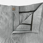 abordables Pantalons Cargo-Homme Pantalons Cargo Pantalon cargo Pantalon en velours côtelé Avec Poches Boutons tissé Couleur Unie Uni Doux Respirant Longueur complète Formel Bureau Travail Vacances Élégant Noir Marron