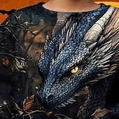 billiga Pojkes Halloween kostymer-Halloween Pojkar 3D Drake Tröja Långärmad Vår Höst Mode Grundläggande Barn 4-12 år Rund hals Utomhus Ledigt Dagligen Normal