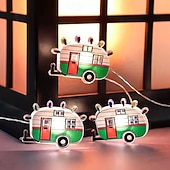 お買い得  ＬＥＤライトストリップ-クリスマスフェアリーストリングライト 2m 20LED 電池式 LED キャンピングカー型 銅線ライト 新年パーティー ホリデー ホームデコレーション